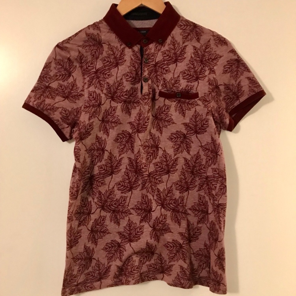 Men’s Ted Baker polo shirt - used - burgundy